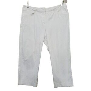 Atelier Luxe White Cotton Blend Cropped Pants Size 8